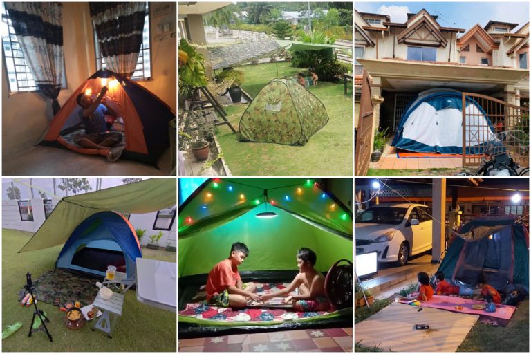 Foto Kreatif Rakyat Malaysia ‘Camping’ Dalam Rumah Ketika Perintah Kawalan Pergerakan