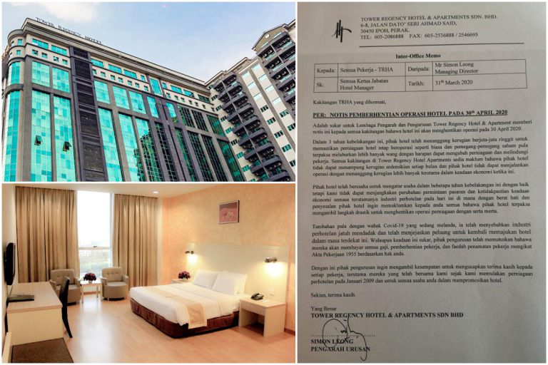 Hotel Tower Regency Ipoh Hentikan Operasi. 140 Staf Hilang Pekerjaan