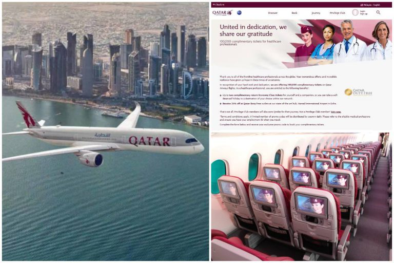 Murah Rezeki ‘Frontliners’ Sedunia. Qatar Airways Umum Beri 100,000 Tiket PERCUMA Kepada Anda