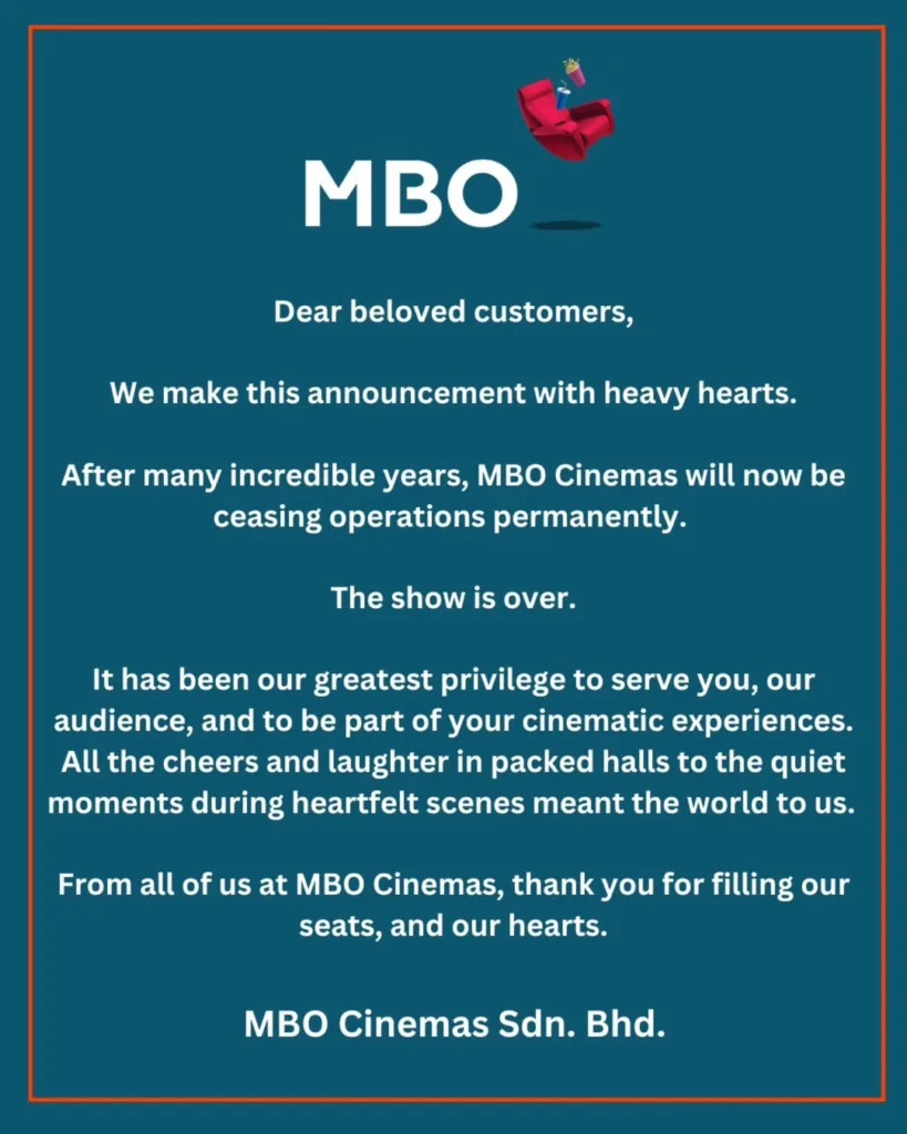 MBO Cinemas Tutup Operasi Selepas 23 Tahun Warnai Dunia Pawagam Malaysia
